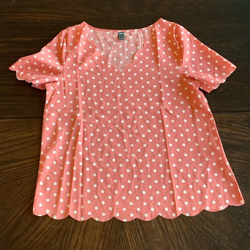 Shein | Pink Polka Dot Top